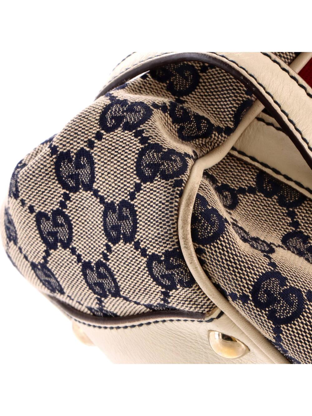 Gucci Vintage Web Bowler Bag Gg Canvas #374807G75B - Picture 6 of 9